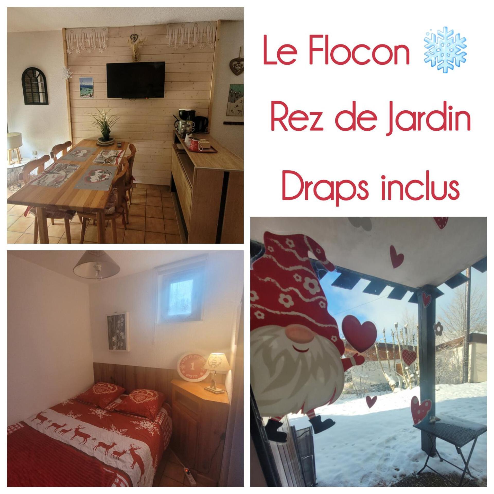 Appartement Le Flocon, Joli Petit Cocon 4 Pers En Rez De Jardin Draps Inclus Les Rousses Luaran gambar